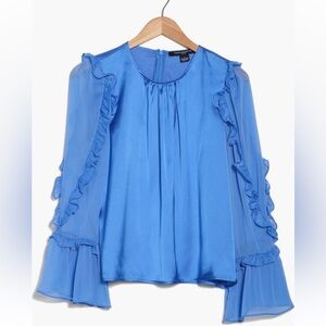 French Connection ruffle sleeve blouse